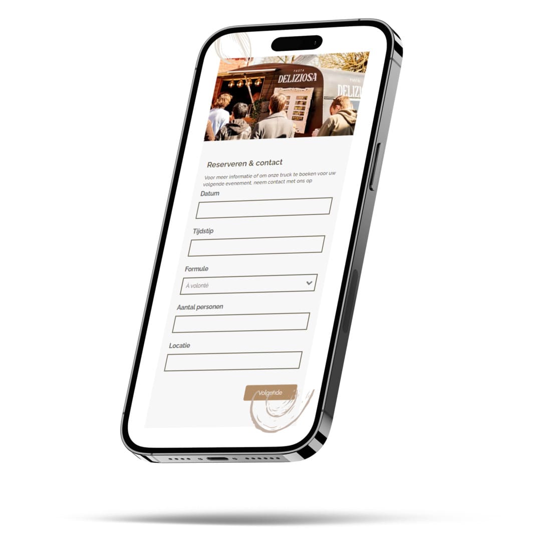 Online Design Pasta Deliziosa Mobiele Website